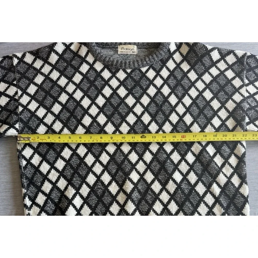 Vintage 90s Protege Tag Mens Diamond Knit Sweater Size L Cosby USA Coogi Style
